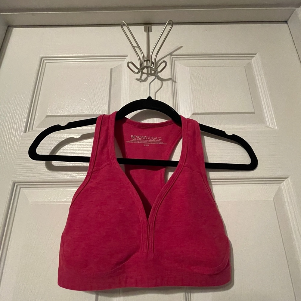 Beyond Yoga Fuchsia Sports Bra
